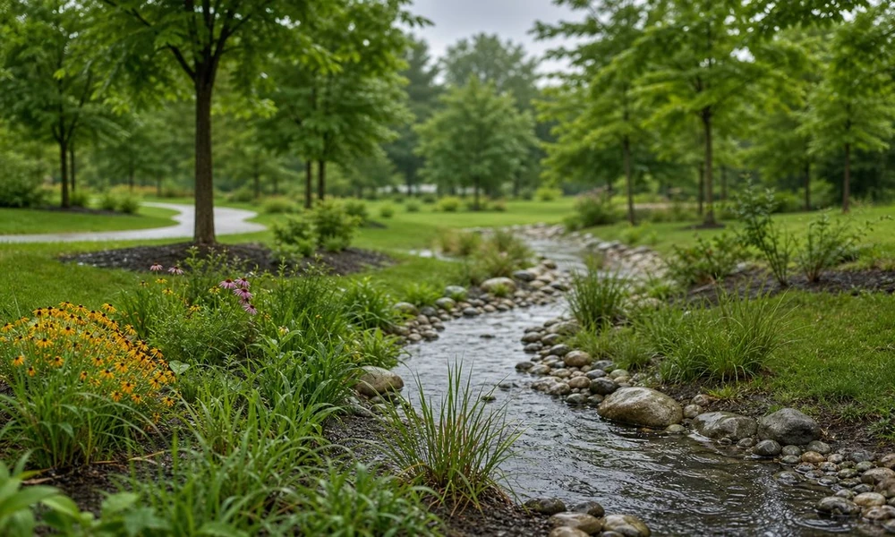 Remodeling Parkland Green Space After Repeated Heavy Rain